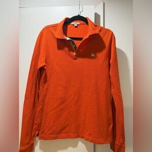 Burberry Orange Polo with Black Collar